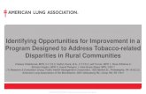 Identifying Opportunities for Improvement in a Program ...€¦ · 04/04/2019  · Identifying Opportunities for Improvement in a ... •Partnered with local service providers, rural