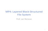 MP4:%Layered%Block1Structured% File%System% · Example%Layers% block_if clockdisk_init(block_if below, block_t *blocks, block_no nblocks); // implements CLOCK cache allocation / eviction