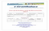 List of Activities and Achievements 2017egranthalaya.nic.in/Documentation/EG_2017_Activities.pdf · 2018. 3. 8. · 2017 and launched for registered members to access library catalog