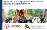 submitted by Nanos to Ontario Arts Council, March 2017 ... · Arts experiences help bring people from diverse backgrounds together as a community. 90% Participating in arts activities
