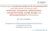 Processing of conductive polymers & nanocomposites · • Our publications on the inkjet printing of PEDOT:PSS have been well cited worldwide. We would be most interested in collaborating