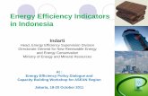 Energy Efficiency Indicators in Indonesia · Indonesia is ranked 107 out of 177 countries in UNDP's HDI published in 2009 Asia (646) OECD (8.365) ... –Energy intensity is the ratio