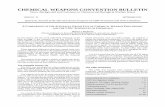 CHEMICAL WEAPONS CONVENTION BULLETIN€¦ · sors for tabun, sarin, soman and VX nerve agents, and pre-cursors for a nitrogen mustard (HN-3) blister agent and amiton nerve agent.