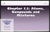 Chapter 1.1: Atoms, Compounds and Mixtures · Comparison between mixtures and compounds. Properties are unique and different from its elements Same properties as its components. Properties