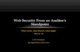 Web Security from an auditor's standpoint - OWASP · 2020. 1. 17. · • Sandboxed iframes . Cross Site Scripting: Countermeasures ... solutions, and at the same time, as auditors,