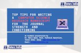 Tips for writing a Computer science research manuscript for the journal strength and conditioning