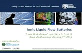 Ionic Liquid Flow Batteries. Anderson... · 2015. 7. 1. · Ionic Liquids . Ionic liquids are solvents that consist entirely of ions; they conduct electricity by ion migration. Three
