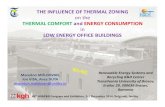 THERMAL COMFORT and ENERGY CONSUMPTION · THE INFLUENCE OF THERMAL ZONING on the THERMAL COMFORT and ENERGY CONSUMPTION in LOW ENERGY OFFICE BUILDINGS 45th HVAC&R Congress and Exhibition,