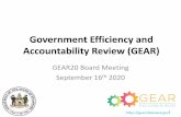 Government Efficiency and Accountability Review (GEAR)€¦ · 16/09/2020  · New Business 2020 GEAR Board Schedule Wednesday, January 15, 2020 10:00am to 12:00pm Haslet Armory,