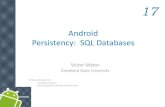 Android Persistency: SQL Databasesmarek.piasecki.staff.iiar.pwr.wroc.pl/dydaktyka/mc_2014/L10_DB/... · indices, queries, views, triggers Insert rows, delete rows, change rows, run