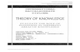 50 Excellent Theory of Knowledge Essays May 08 1 ... Excellent Theory of Knowledge...Evaluate the role of intuition in different areas of knowledge. Richa Maru, Gandhi Memorial International