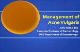Management of Acne VulgarisAcne can cause physical and psychological scarring. Treatment choices should be based on type and severity of acne. Treatments should target the microcomedone,