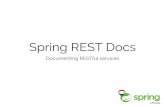 Spring REST Docs - Meetupfiles.meetup.com/19071756/spring-rest-docs.pdfSwagger • Describes the RESTful API: /apidocs • Analysing the implementation • Spring MVC • Jersey