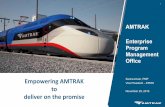 Empowering Amtrak to deliver on the promise - PowerPoint ... · 1. AMTRAK Enterprise Program Management Office. Sarina Arcari, PMP. Vice President –EPMO. November 29, 2016. Empowering