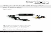 Video Capture Cable with Composite and S-Video Input...Instruction Manual 1 Introduction Thank you for purchasing a StarTech.com USB 2.0 Video Capture Card. The ideal solution for