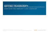 THOMSON REUTERS STREETEVENTS EDITED ... - Norfolk Southern€¦ · Welcome, everyone here in attendance and those listening live via webcast, to Norfolk Southern's 2019 Investor Day.