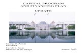 CAPITAL PROGRAM AND FINANCING PLAN UPDATE€¦ · UPDATE TO THE CAPITAL PROGRAM AND FINANCING PLAN The five-year (2002-03 through 2006-07) Capital Program and Financing Plan Update