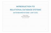 INTRODUCTION TO RELATIONAL DATABASE SYSTEMS · MINI WORLDS Database systems are designed to capture well-deÞned subsets of the real world, the so-called mini worlds . Mini World