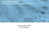 CNK & Associates LLP · Budget Highlights 6-7 Income Tax Proposals: ... 2016 Contents Particulars Pg No. Service Tax: 57 • Legislative Amendments 58-60 • Abatement 61 ... No change
