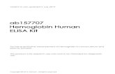 ab157707 ELISA Kit Hemoglobin Human€¦ · 2/7/2019  · ab157707 Hemoglobin Human ELISA Kit 1 1. Overview Abcam’s Hemoglobin Human ELISA kit is an in vitro enzyme-linked immunosorbent