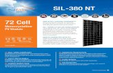 SIL-380 NT · 9/19/2019  · Certifications SIL-380 NT mono PERC Product ULC ORD C1703, UL 1703, IEC 61215, IEC 61730-1 and IEC 61730-2 Certified. FSEC and CEC listed. IEC 62716 Ammonia