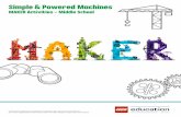 Simple & Powered Machines - LEGO · Education Simple and Powered Machines set (one set for every two students is recommended). Prior Learning Before beginning these MAKER activities,