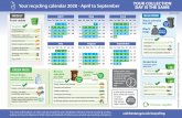 Your recycling calendar 2020 - April to September YOUR ......collections will be on Mon 28 Dec. New Year - no collections on Fri 1 Jan, collections will be on Mon 4 Jan. All other