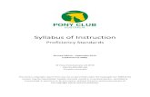 Syllabus of Instruction - Pony Club Australia · Pony Club Australia - Syllabus of Instruction 2019 (updated July 2020) 9 C Certificate The D* Certificate is a pre-requisite. For
