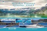 Tour = SE21 Code = S Alaska Dawes Glacier 2021 · the striking Dawes Glacier. Standing over 600 feet tall and a half-mile wide, this very active icecap is known for its spectacular