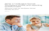 2016-17 Indicative format: Workplace profile and reporting ...€¦ · (GEI 1: gender composition of the workforce) and three ... For information on the Agency and reporting under