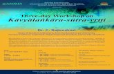 Workshop on Kāvyālaṅkāra-sūtra-vṛtti · Three-day Workshop on Kāvyālaṅkāra-sūtra-vṛtti by Online registration: Last date for registration: 26 May 2018 Amrita Darshanam