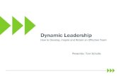 Dynamic Leadership - APICS Wichita · Dynamic Leadership Develop – Inspire – Retain LEADERS GIVE RECOGNITION FOR POSITIVE EFFORTS Recognition needs both Formal and Informal components.