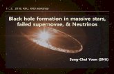 Black hole formation in massive stars, failed supernovae ... black hole leads to mass loss via neutrino