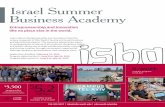 Israel Summer Business Academy - Olin Business Schoola startup venture. Program Details • 6-week summer program in Tel Aviv. • Program format combines time in the classroom, experiential