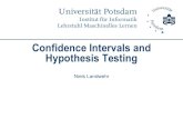 Confidence Intervals and Hypothesis Testing€¦ · s 15 One-sided and Two-sided Intervals So far, we have computed probability that a bound holds for a particular interval size .