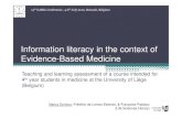 Information literacy in the context of Evidence-Based Medicine · Information literacy in the context of Evidence-Based Medicine 13th EAHIL Conference , 4-6th July 2012, Brussels,