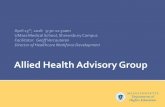 Allied Health Advisory Group - mass.edu€¦ · •Tasks: Assist clients with tasks such as shopping, meal planning, meal preparation, laundry, and light housekeeping. •Initial