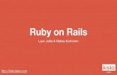 Ruby on Rails - aaltowebapps.comaaltowebapps.com/docs/2012_1/Ruby on Rails - KiskoLabs.pdf · •MVC architecture. And also ... Rails app conﬁguration Migrations and schema The