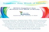 Suppliers’ DayWeek of Beauty€¦ · Week of Beauty Schedule of Events Friday, 10/2 POST-SHOW PROGRAMMING: More education –more engagement –with HAPPI’s SUNSCREEN program.