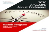 2020 APCCMPD Annual Conference€¦ · education in pulmonary, critical care, and pulmonary/critical care medicine. Congratulations to the 2020 awardee: The APCCMPD would like to
