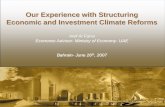 Our Experience with Structuring Economic and Investment Climate … · 2016. 3. 29. · Our Experience with Structuring Economic and Investment Climate Reforms Aref Al Farra Economic
