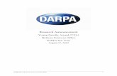 Model Broad Agency Announcement (BAA) · DARPA-RA-19-01 YOUNG FACULTY AWARD (YFA) 4 PART II: FULL TEXT OF ANNOUNCEMENT I. Funding Opportunity Description This Research Announcement