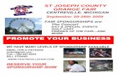 PROMOTE YOUR BUSINESS · promote your business email for a package sjcfair@gmail.com call—-269-467-8935 bill strang st joseph county grange fair centreville, michigan reserve your