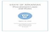 STATE OF ARKANSAS Procurement Laws and Rules€¦ · STATE OF ARKANSAS . Procurement Laws . and Rules . March 16, 2020 . Department of Transformation and Shared Services . Office