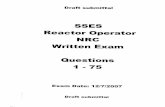 SSES Reactor Operator NRC · 2012. 11. 30. · ES-40 1 Sample Written Examination Form ES-401-5 Question Worksheet Examination Outline Cross-reference: Level RO SRO Tier # 2 Group