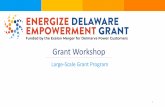 Large-Scale Grant Program · 2020. 2. 18. · Overview Energize Delaware, through the Empowerment Grant Program will distribute the funds competitively to organizations capable of