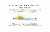 CITY OF MADEIRA BEACH · facilities, senior activities, neighborhood parks, a full-service Marina, a fastest response time Fire Department, cooperative library services, and much