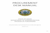 PROCUREMENT DESK MANUAL - State Division of Purchasing...Idaho Code contains penalties for violating procurement statutes: 59-1026. Willful and knowing avoidance of competitive bidding
