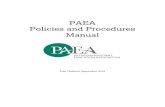 PAEA Policies and Procedures Manual...Oct 19, 2018  · 6 PART 1. OPERATIONAL POLICIES SECTION I. GOVERNANCE 1.01. Purpose of the PAEA Policies and Procedures Manual POLICY:This manual