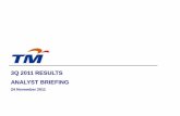 3Q 2011 RESULTS ANALYST BRIEFING - Telekom Malaysia · 2Q11 5 Operating revenue grew by 3.9% QoQ and 5.8% YoY to RM2,321.7mn. Internet & Multimedia and Other revenue showed highest